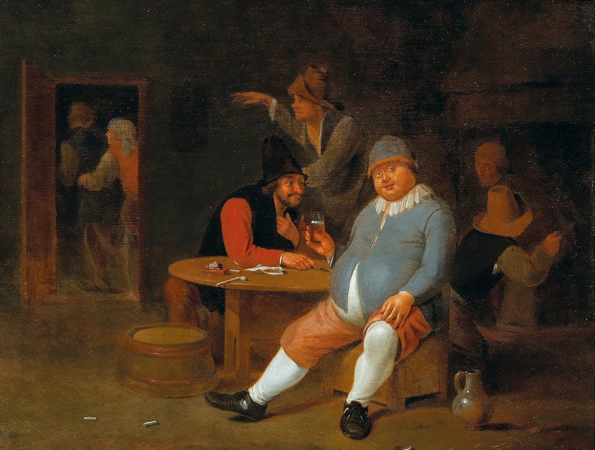 A Tavern Interior With Peasants