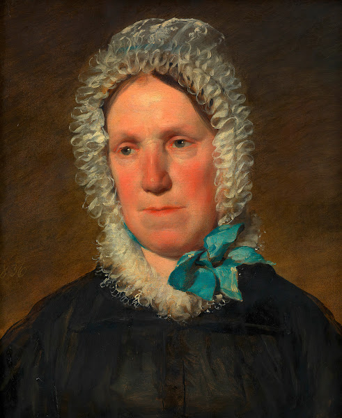 Josepha Kaltenthaler mit Spitzenhäubchen Mutter der 1 Frau des Künstlers 1836
