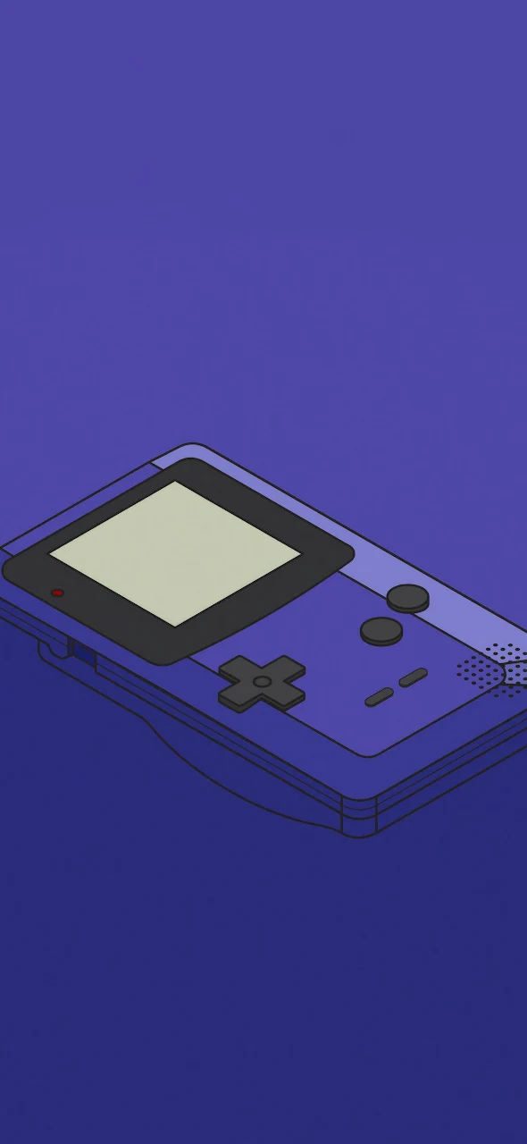 Gameboy Console Minimal Blue 4K iPhone Phone Wallpaper