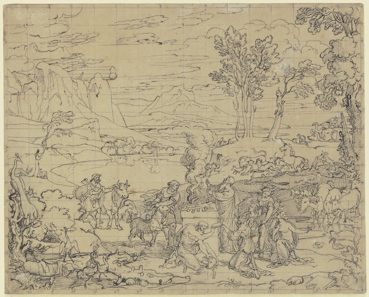 Landschaft mit dem Dankopfer Noahs ca 1813
