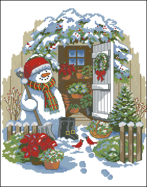DIM08817 Garden Shed Snowman