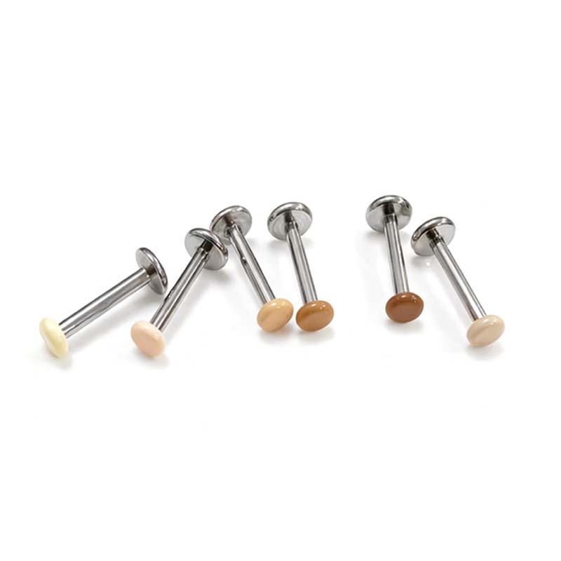 Ohrstecker aus Titanlegierung mit Zirkonia, Schraubverschluss