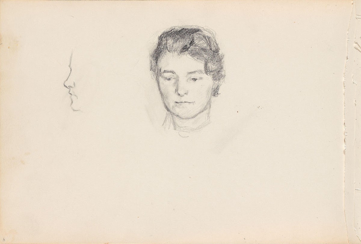 Ingrid Dahl profile sketch Between 1897 and 1898