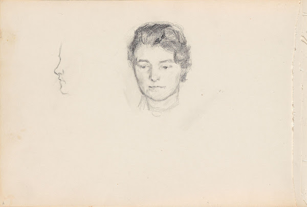 Ingrid Dahl profile sketch Between 1897 and 1898