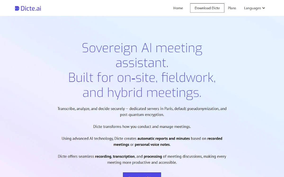 Captura de Dicte.ai