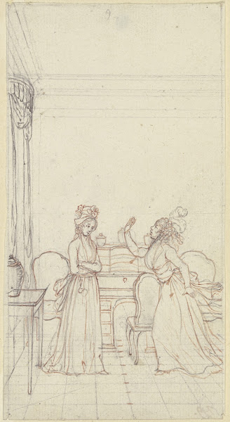 Links steht Clarissa leicht nach rechts gewandt ca 1795