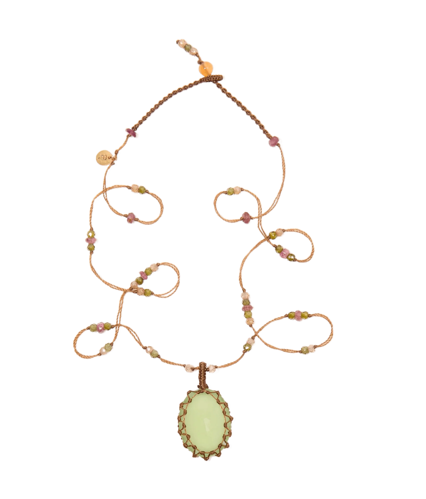 Тибетское колье Холцедон зеленый