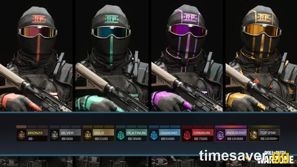Warzone Ranked Play: Resurgence Skill Divisions ladder from Bronze through Iridescent with their SR thresholds