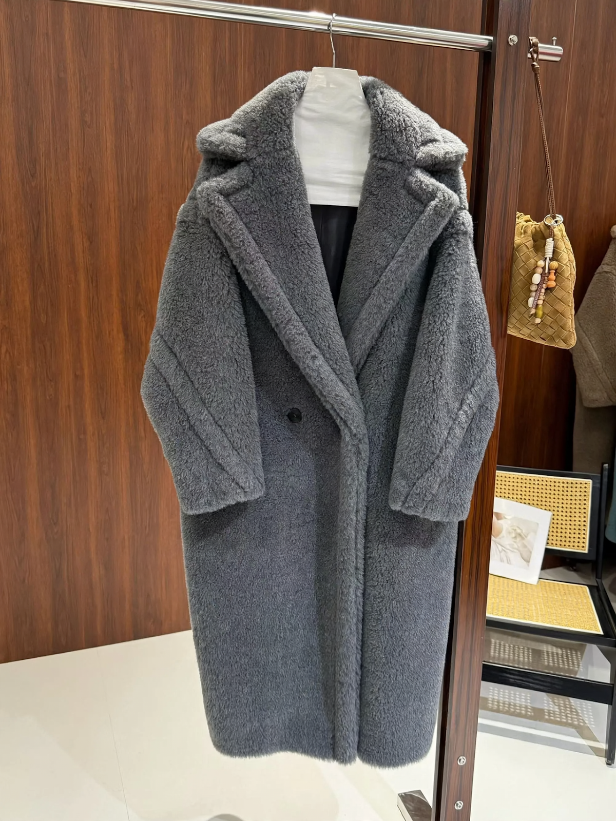 Women's Teddy Coat, mid-length, relaxed fit