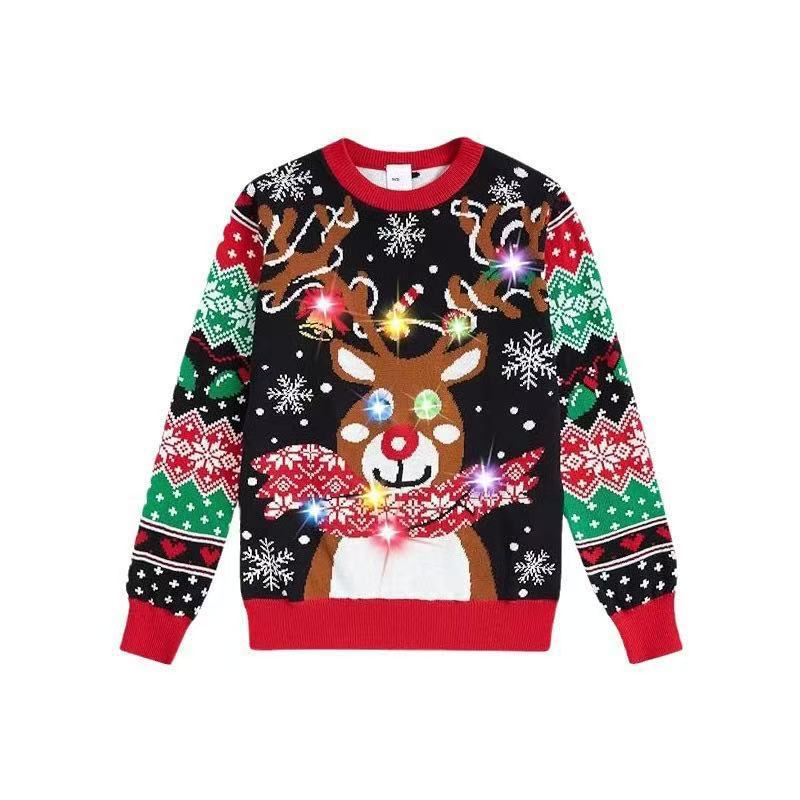 Christmas sweater with 3D printing and light effects