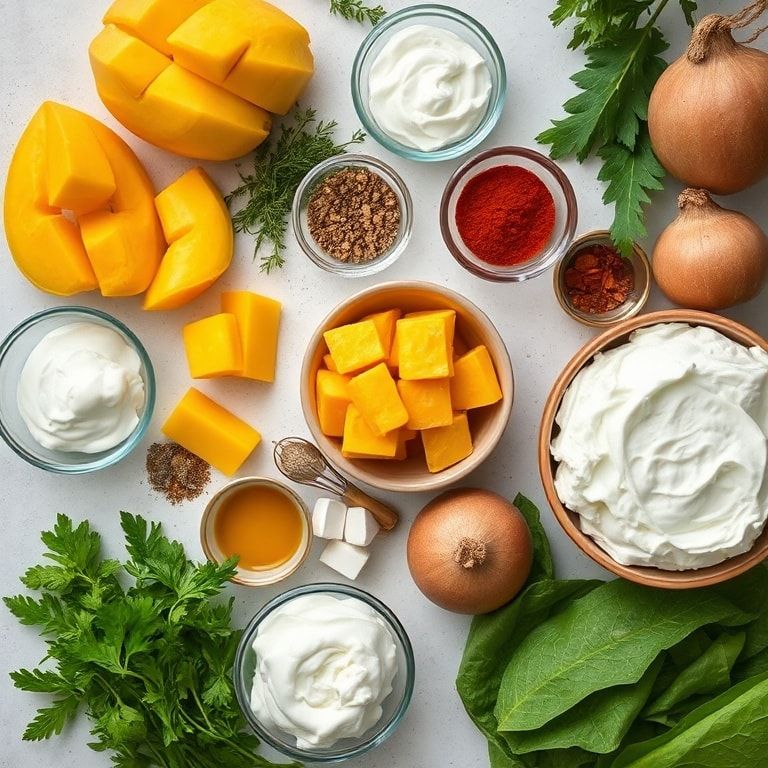 Ingredients for Mango Coconut Pavlova Recipe with Whipped Coconut Cream – Easy, Homemade, Tropical Delight