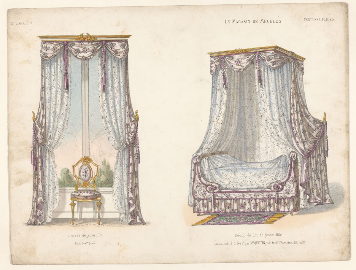 Croisée de jeune fille  Décor de Lit de jeune fille 1832   1904