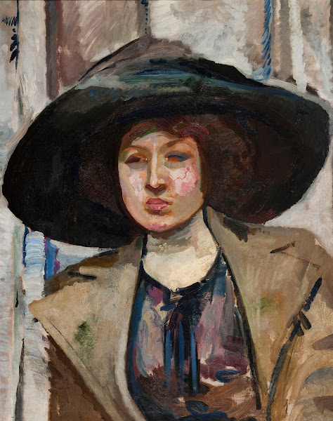 Portrait of Kazimiera Felix Portrait in awingy hat 1911