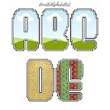 Canva Frame Letters modern pixelated punch font photo 5 template 130