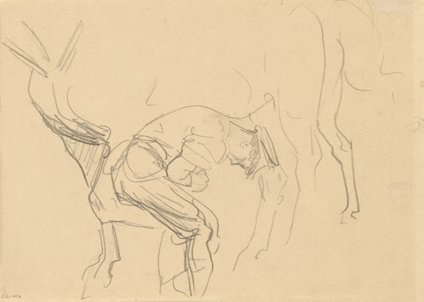 Study for Shoeing Calvary Horses at the Front verso 1918