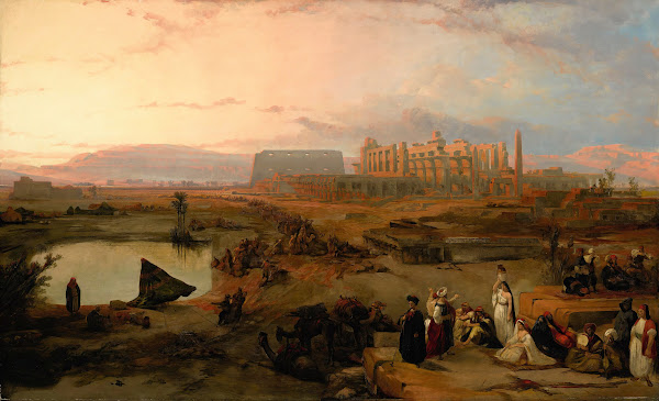 Ruins of the great temple at Karnak sunset 1845