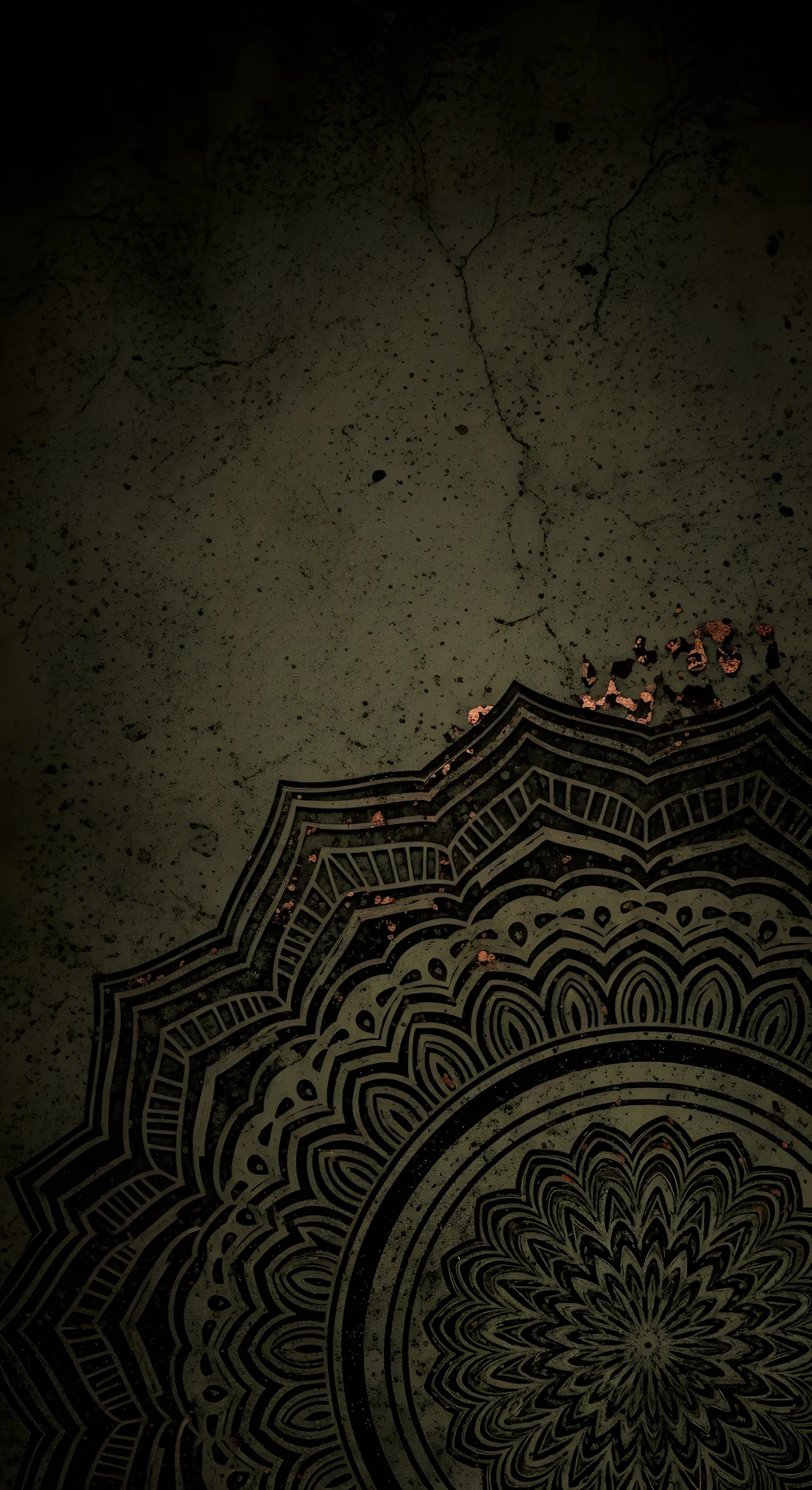 Dark Grunge Mandala Pattern Earth Tones Textured Abstract Wallpaper - Free 4K mobile Wallpaper