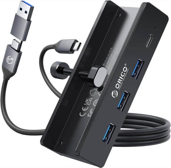 ORICO Hub USB 3.0 de 10 Puertos Transparente con Alimentación 36W