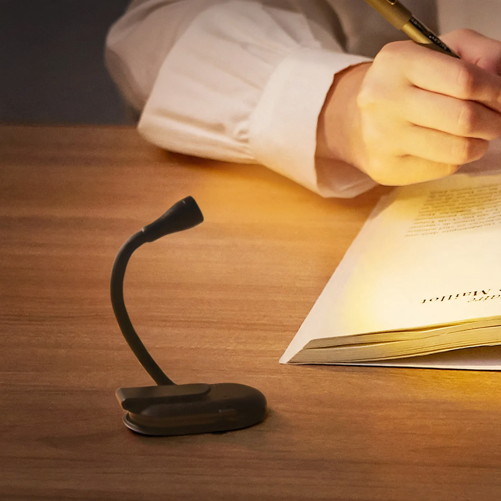 Compact LED Clip Light for Nightstand and Travel