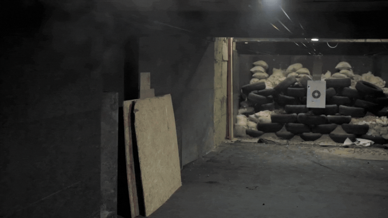 Shooting at rifle range