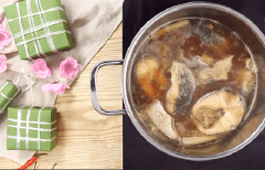 Sả làm sạch, cắt khúc, đập giập. Bắc một cái nồi hoặc chảo sâu lòng, để lửa vừa. Phi thơm sả đập dập rồi cho ớt băm, 1 muỗng canh hành tím băm, 1 lít nước, cá thịt đã ướp, 1/2 muỗng canh hạt nêm, 1 muỗng canh đường, ninh từ 40 đến 60 phút.