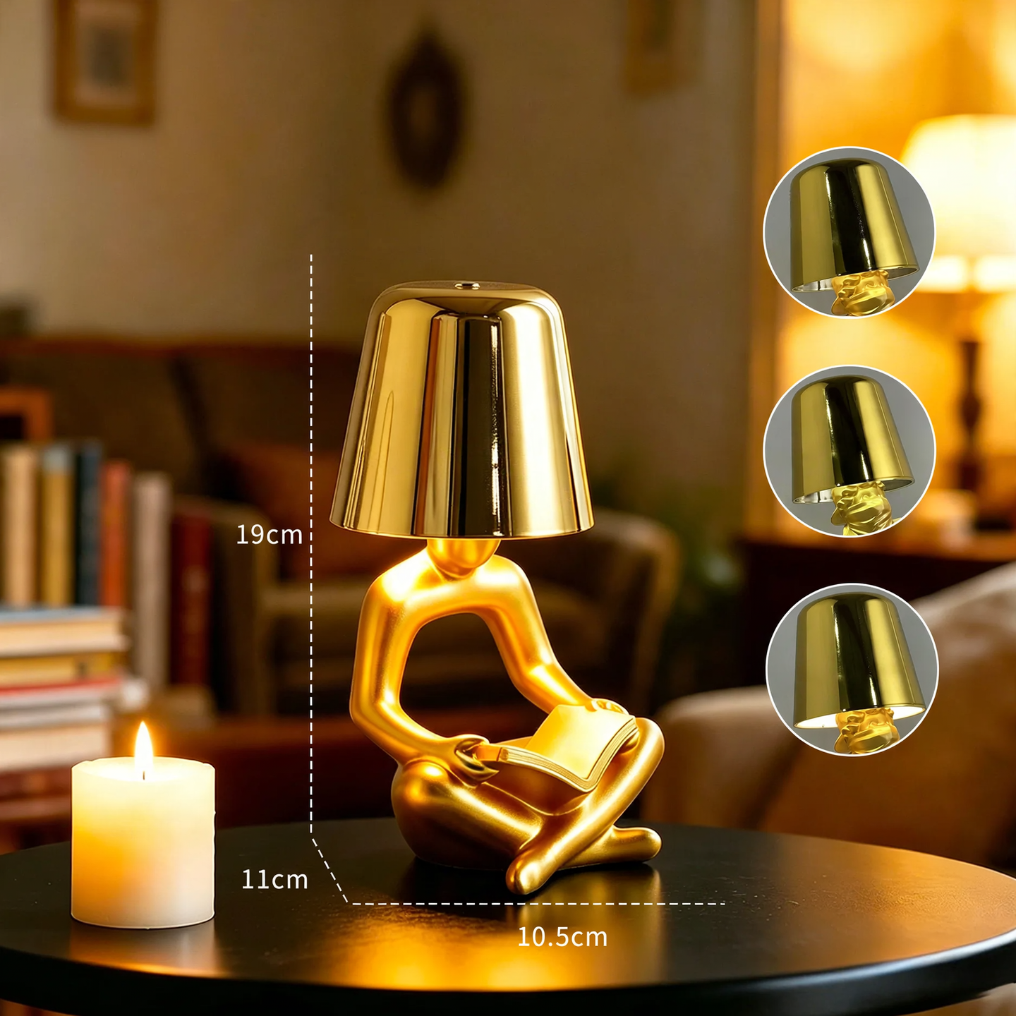 Abstrakte Leserfigur Tischlampe, mehrfarbig wählbar