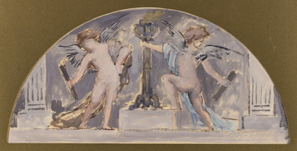 Deux Amours allumant une torchère 1893