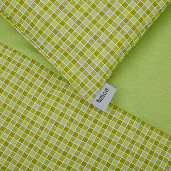 Children's replacement bedding set 3 el Twins Auro Print (calico) fitted sheet green