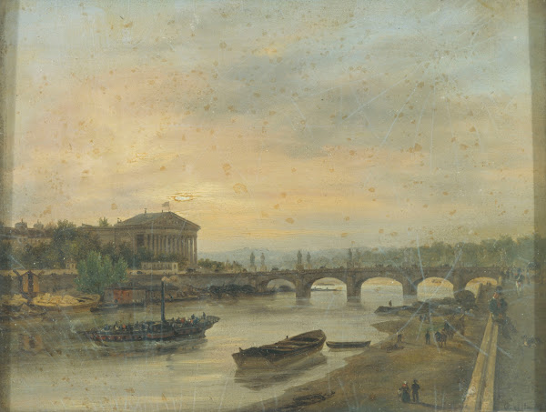 Le Palais Bourbon et le Pont Louis XVI pont de la Concorde 1826