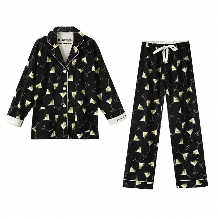 Ladies' loungewear, long-sleeved, brushed, cotton blend