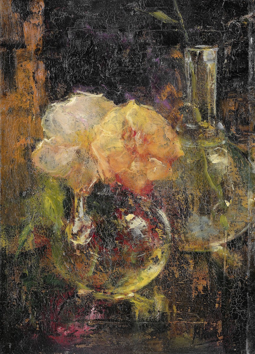 Yellow Roses in a Carafe 1896