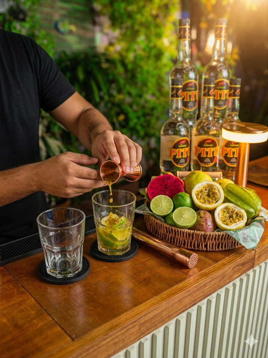 Caipirinha Preparada con Cachaça Pitú