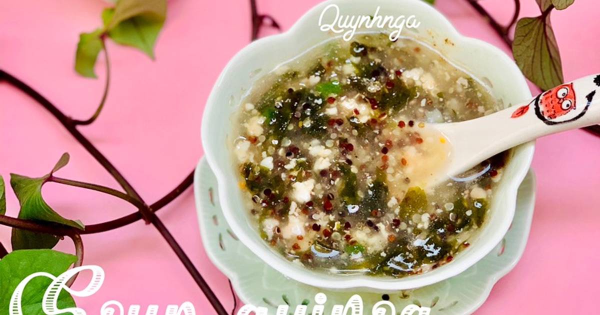 Soup quinoa tôm rong biển