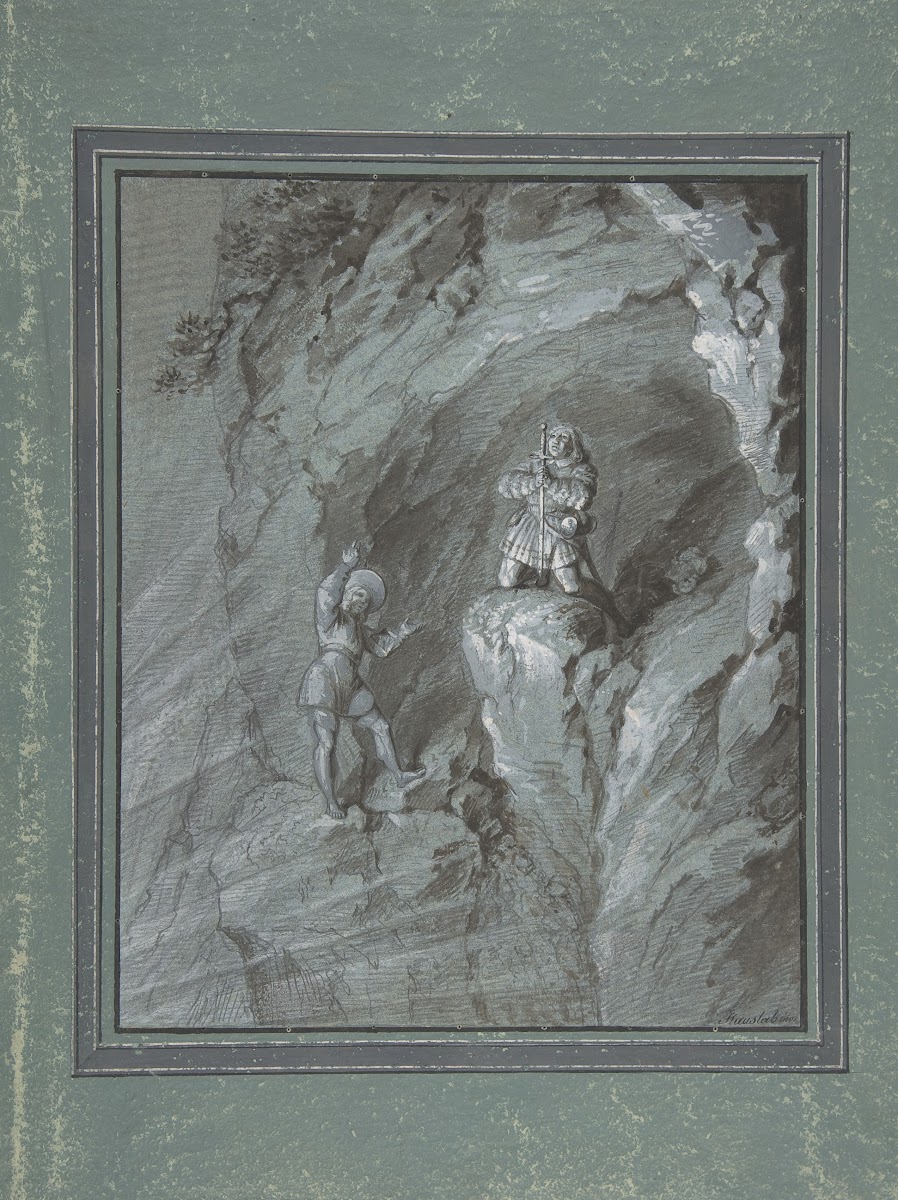 Soldiers in a Cave Receiving Blessings from Heaven 19th century