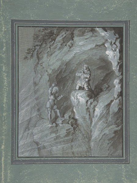 Soldiers in a Cave Receiving Blessings from Heaven 19th century