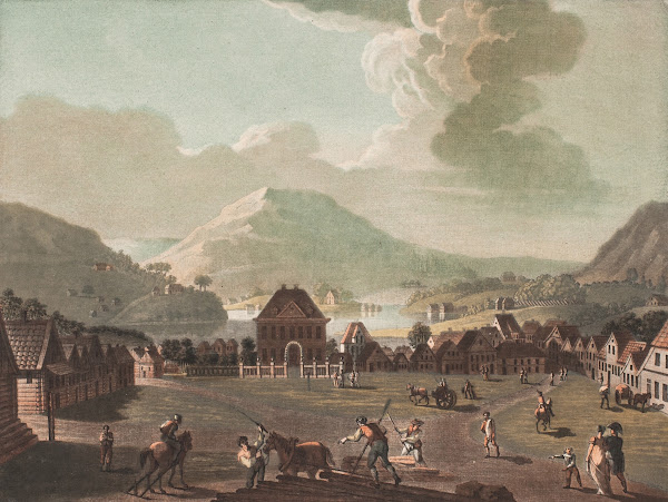 Vue dune Place dans la ville de Bergen 1787  1791