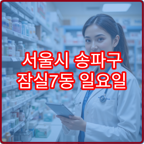 서울시 송파구 잠실7동 일요일 당직약국 일요일에도 문여는 곳 정리