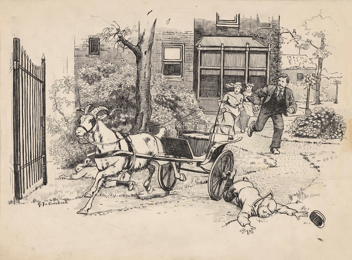 Jongen en meisje vallen uit een wagen 1892   1947