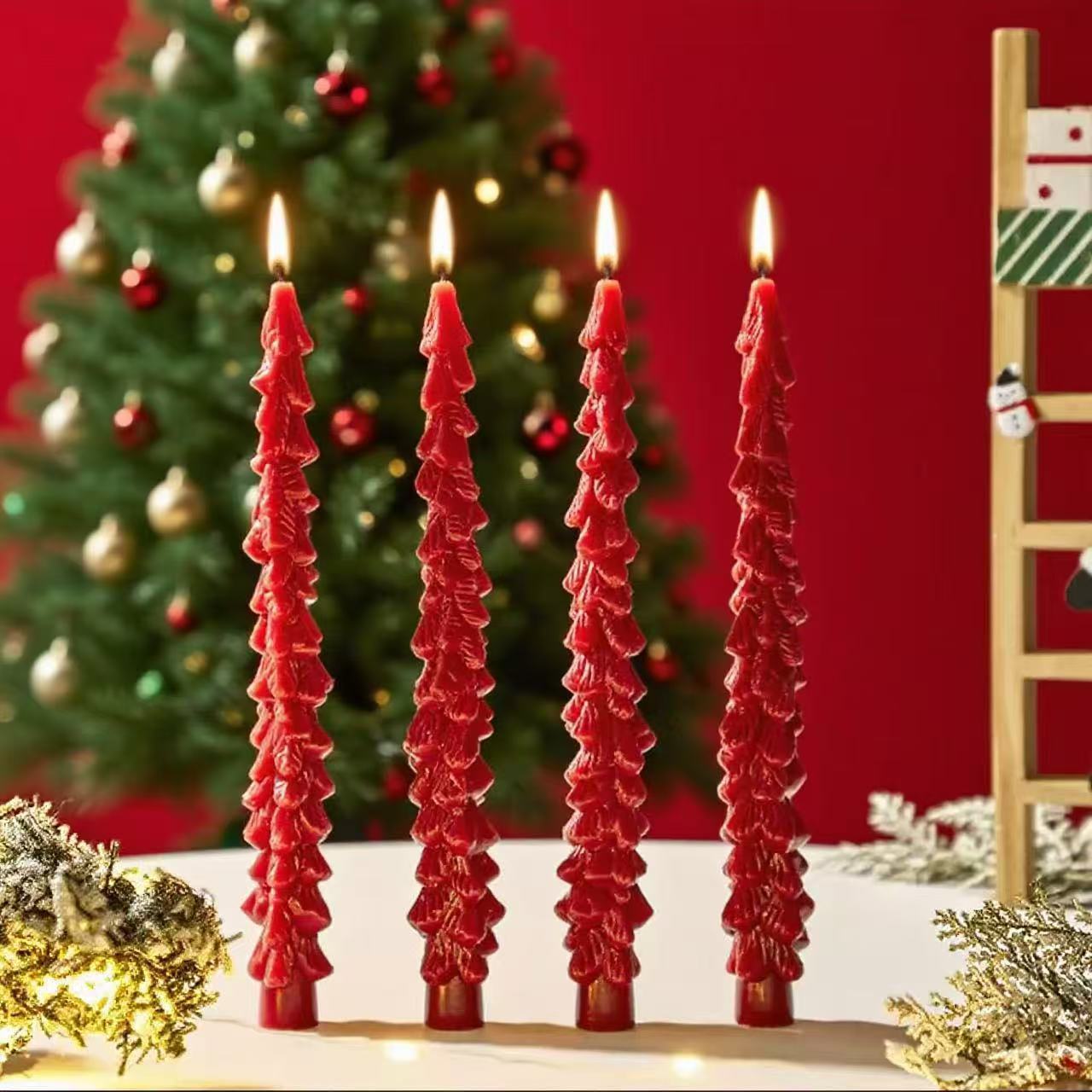 Christmas tree scented candle, handmade