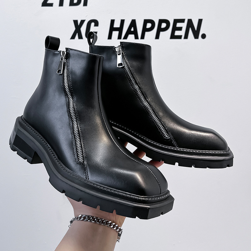 Men's Chelsea Boots with Zipper, 4512-A