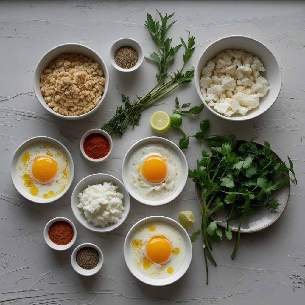 Ingredients for Baked Feta Eggs Easy Homemade Breakfast for Busy Mornings