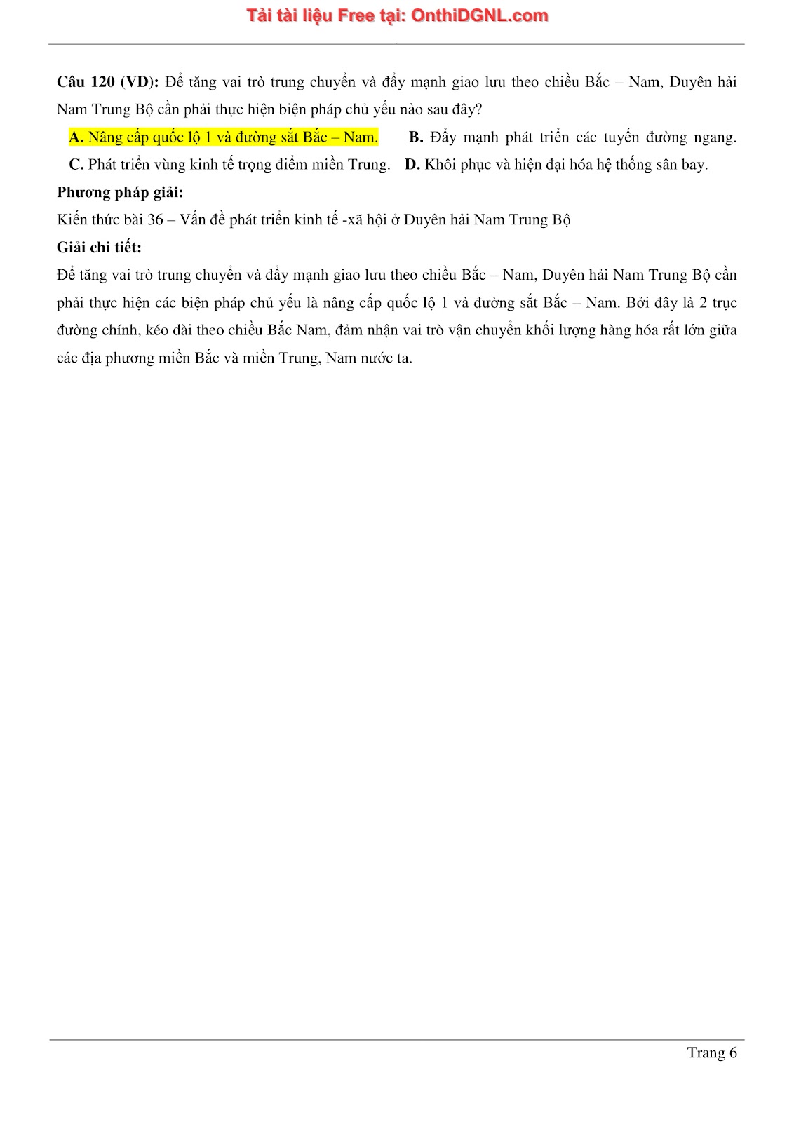 150bài tập môn Địa Lý - Ôn thi ĐGNL ĐHQG TP hà nội Phần 9