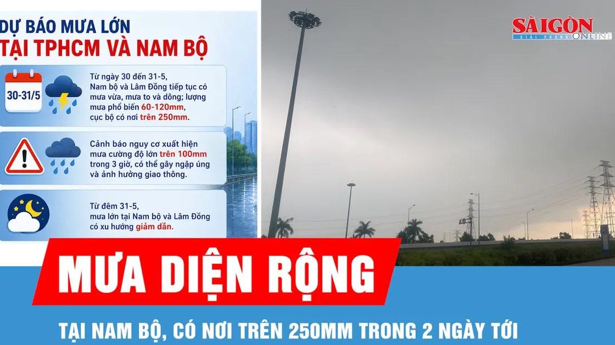 Nam bộ có mưa vừa và dông, có nơi trên 250mm trong 2 ngày tới - Báo Sài Gòn Giải Phóng