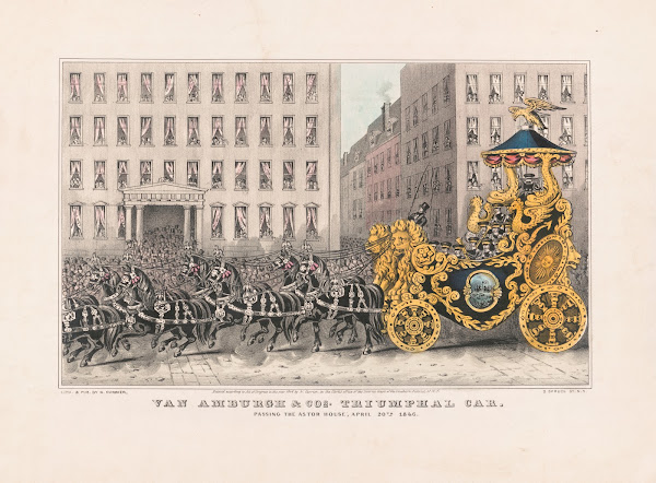 Van Amburgh  Cos triumphal car passing the Astor House April 20th 1846 1846