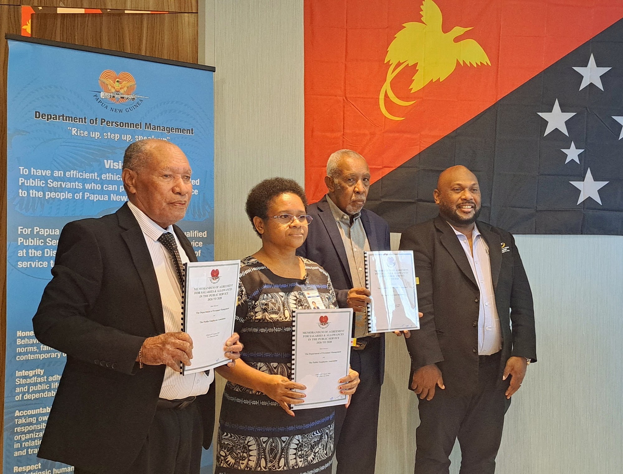  Signing of the Salary Fixation Agreement between the Department of Personnel Management (DPM) on behalf of the government and the Public Employees Association (PEA).