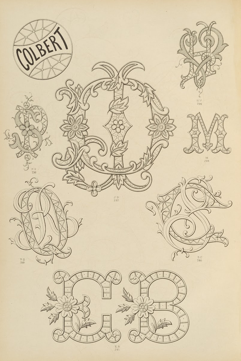 Album de chiffres  monogrammes couronnes de noblesse francaises et etrangeres Pl