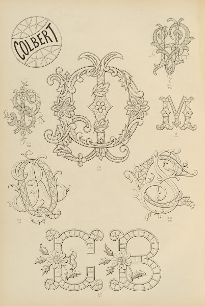 Album de chiffres  monogrammes couronnes de noblesse francaises et etrangeres Pl