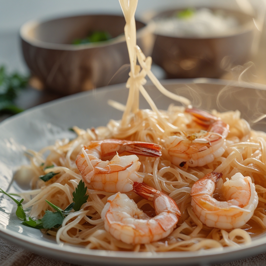 Coconut‑Rice Noodle Shrimp Fiesta