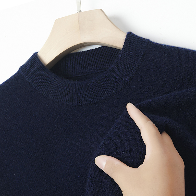 Men's Cashmere Sweater, Crew Neck, Solid Color