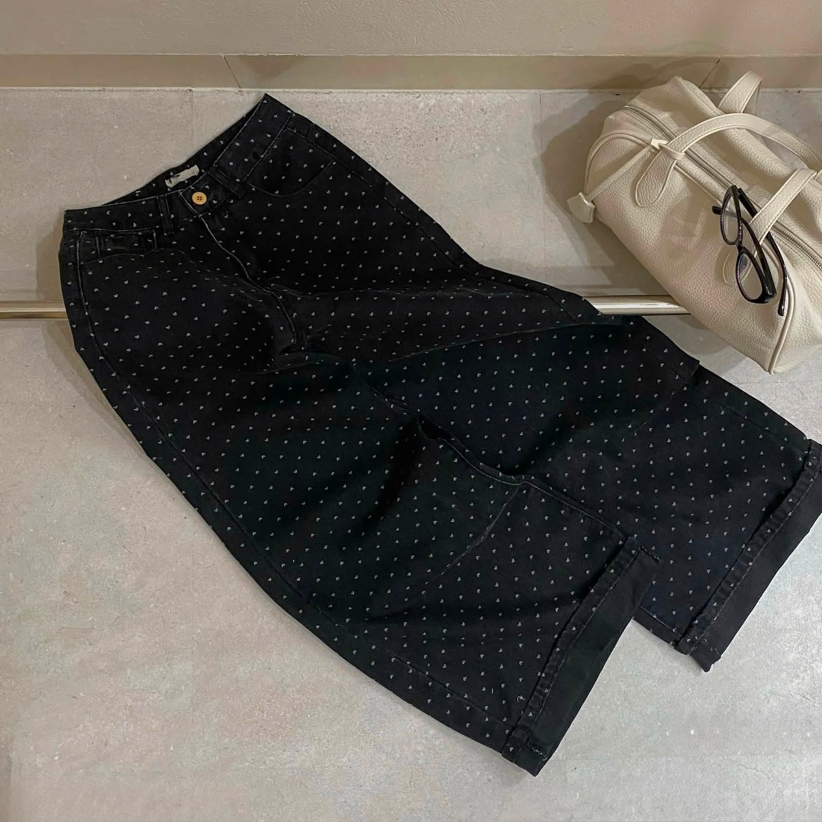 quần jean ống rộng in hình tim lật lai XONXEN SHOP 81186